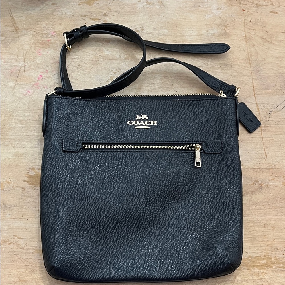 Coach Black Crossbody Bag with Gold Accents
